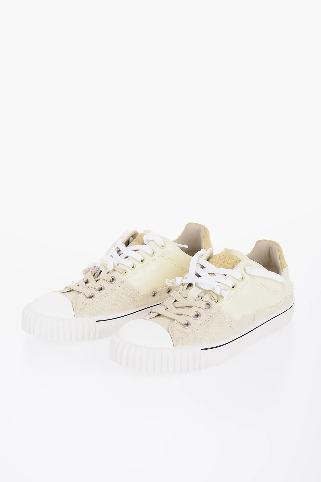Maison Margiela Leather Low-Top Sneakers With Raw-Cut Details
