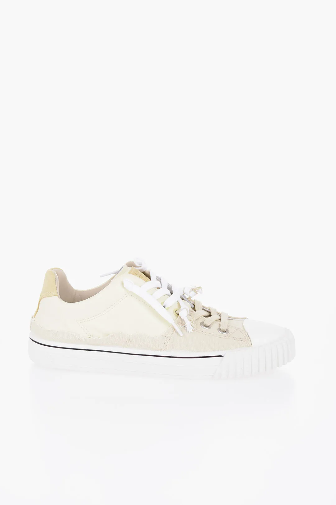 Maison Margiela Leather Low-Top Sneakers With Raw-Cut Details