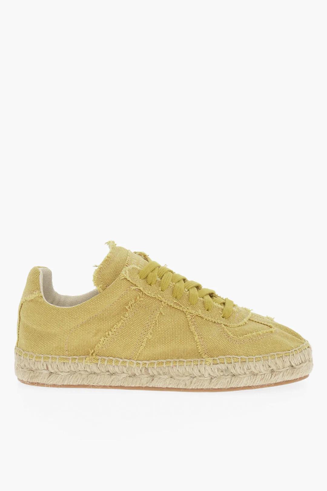 Maison Margiela Mm22 Canvas Low Top Sneakers With Jute Detail