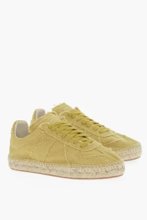 Maison Margiela Mm22 Canvas Low Top Sneakers With Jute Detail