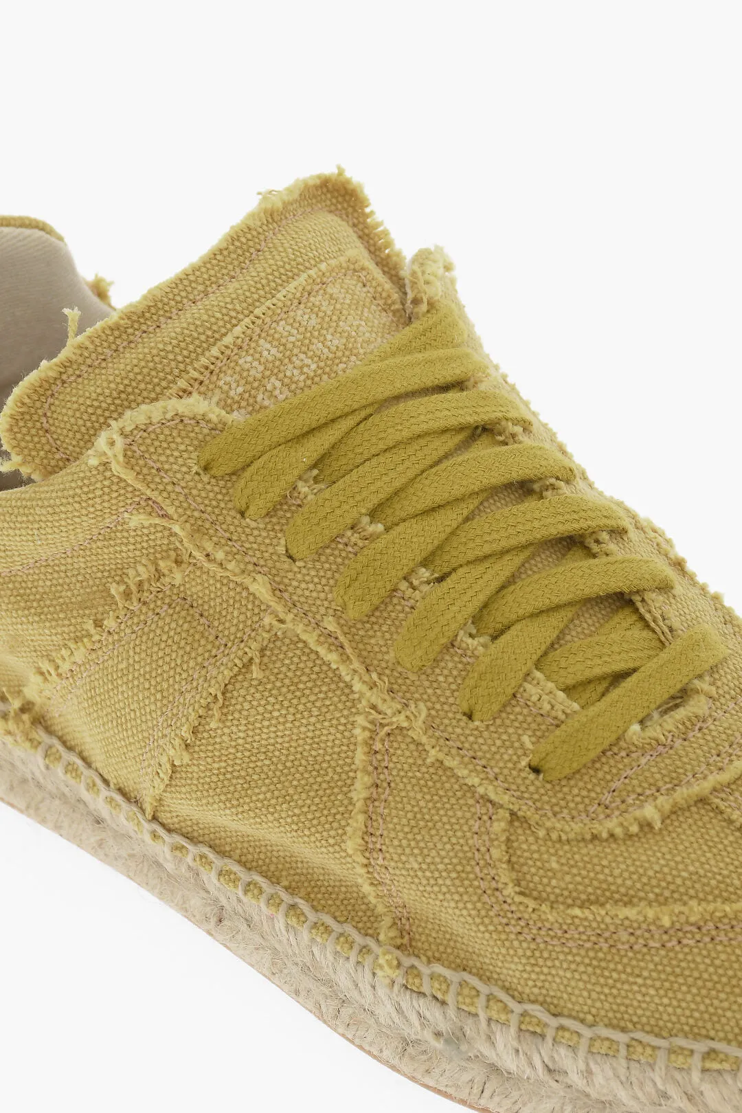 Maison Margiela Mm22 Canvas Low Top Sneakers With Jute Detail