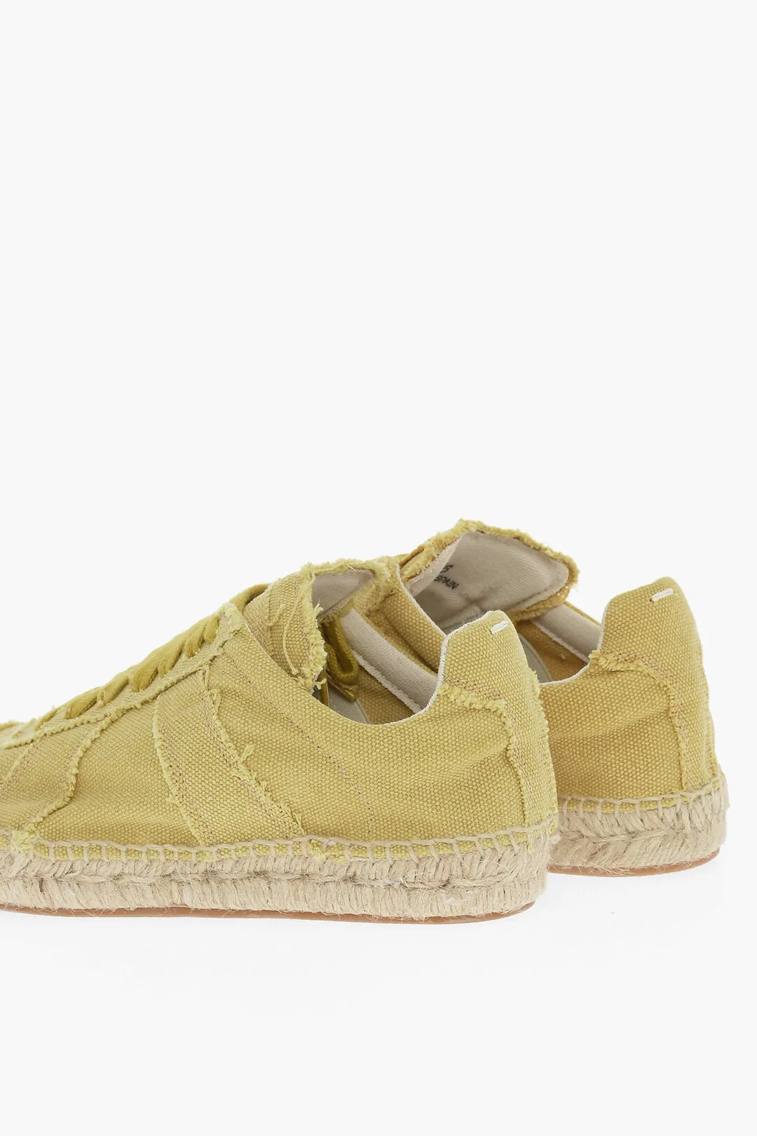 Maison Margiela Mm22 Canvas Low Top Sneakers With Jute Detail