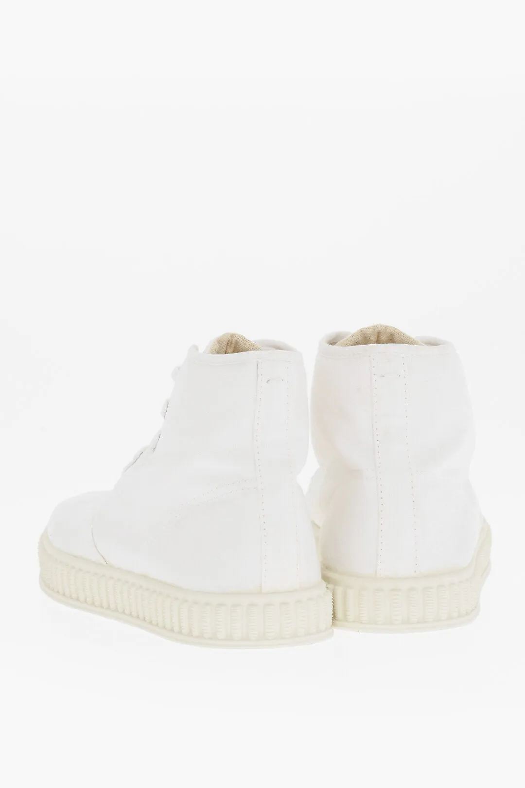 Maison Margiela Mm22 Solid Color Cotton High-Top Sneakers