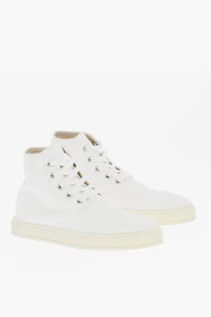 Maison Margiela Mm22 Solid Color Cotton High-Top Sneakers