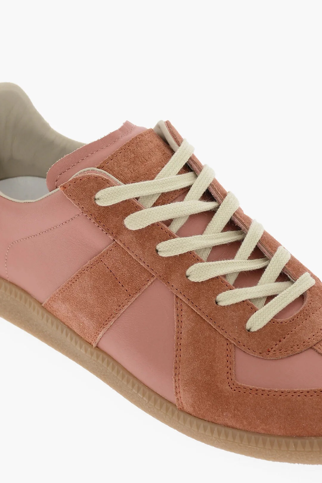 Maison Margiela Mm22 Suede Low-Top Sneakers With Contrast Laces