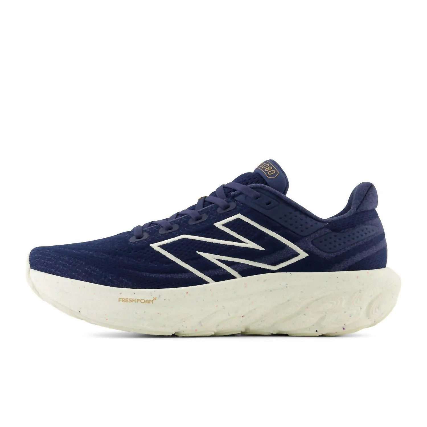 Men's 1080 V13 Running Sneakers In Navy With Vintage Indigo And Sea Salt