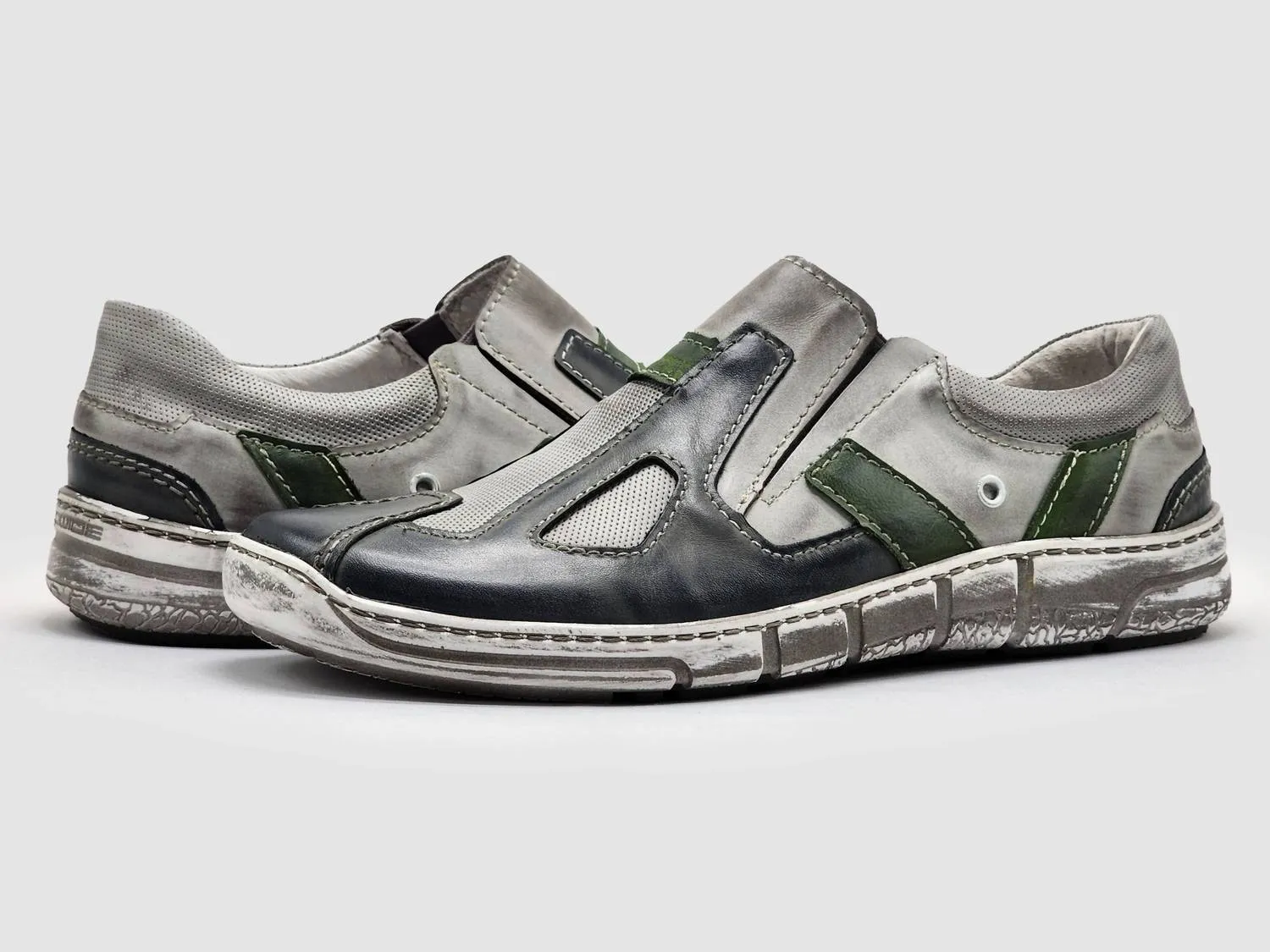 Men's All-Day Slip-On Leather Shoes In Grey