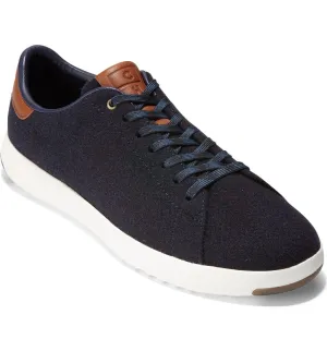 Men's Grandpro Tennis Sneaker In Navy Ink Wool/british Tan