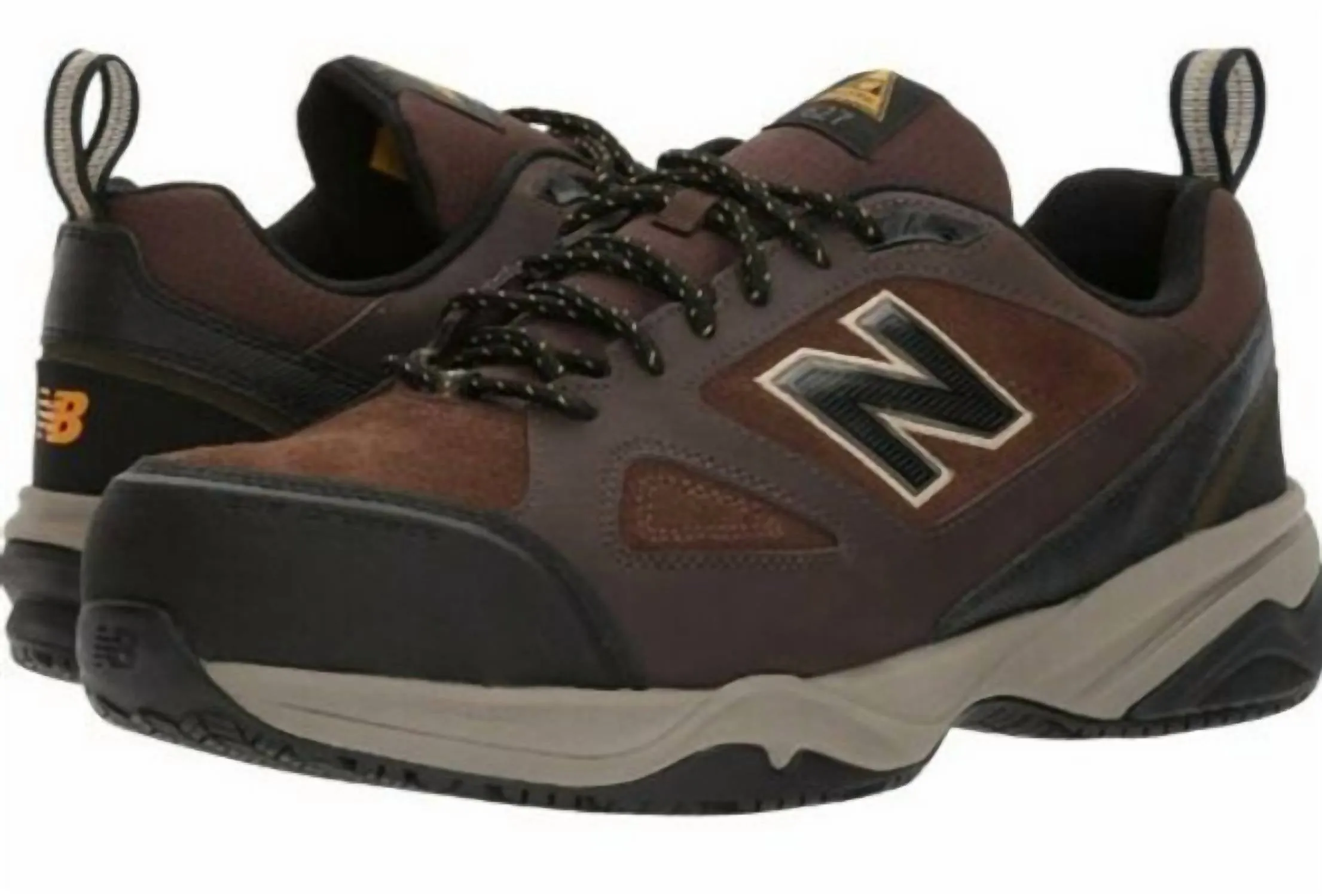 Men's Mid627 Steel Toes Work Shoes In Brown Black