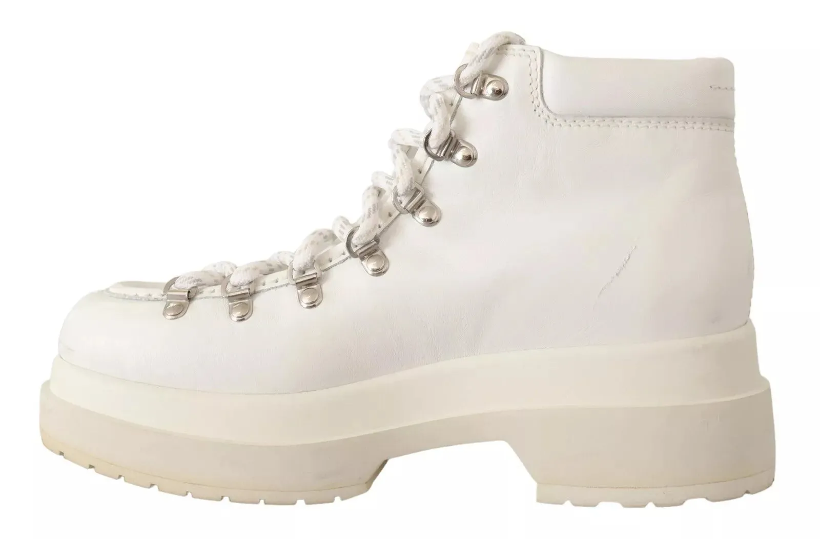 MM6 Maison Margiela Leather Lace Up Sneakers Women's Shoes (Pre-Owned)