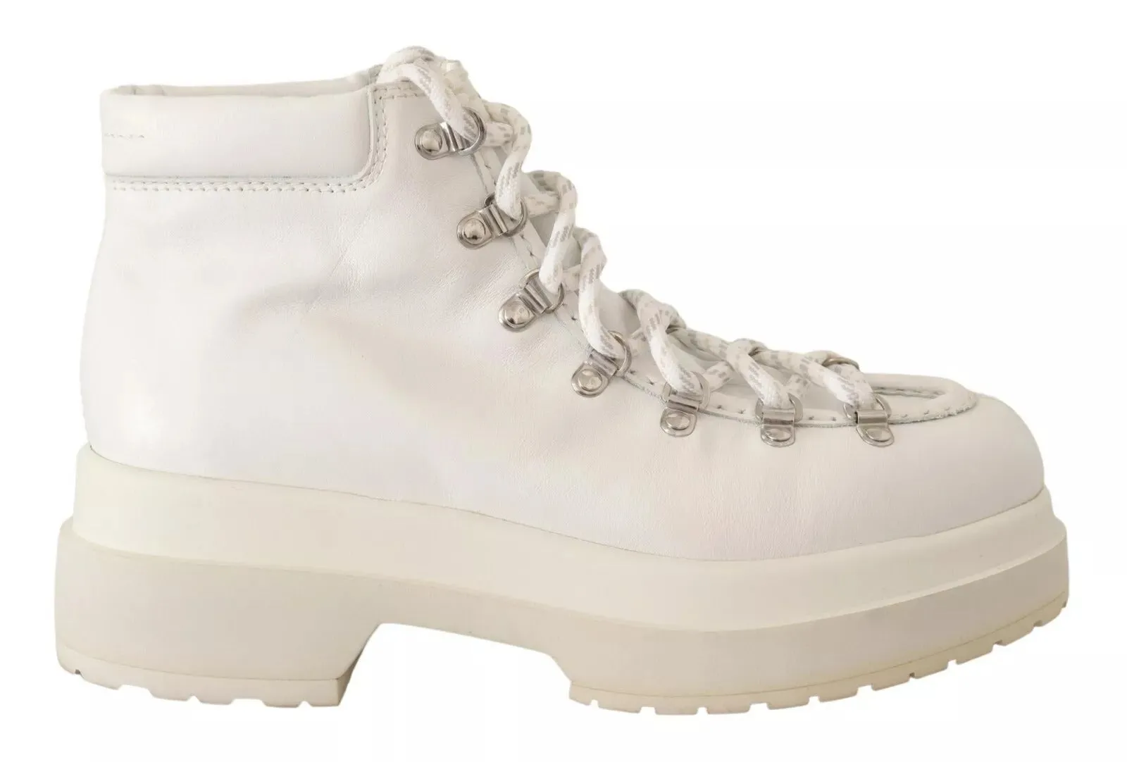 MM6 Maison Margiela Leather Lace Up Sneakers Women's Shoes (Pre-Owned)