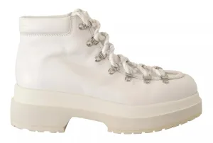 MM6 Maison Margiela Leather Lace Up Sneakers Women's Shoes (Pre-Owned)