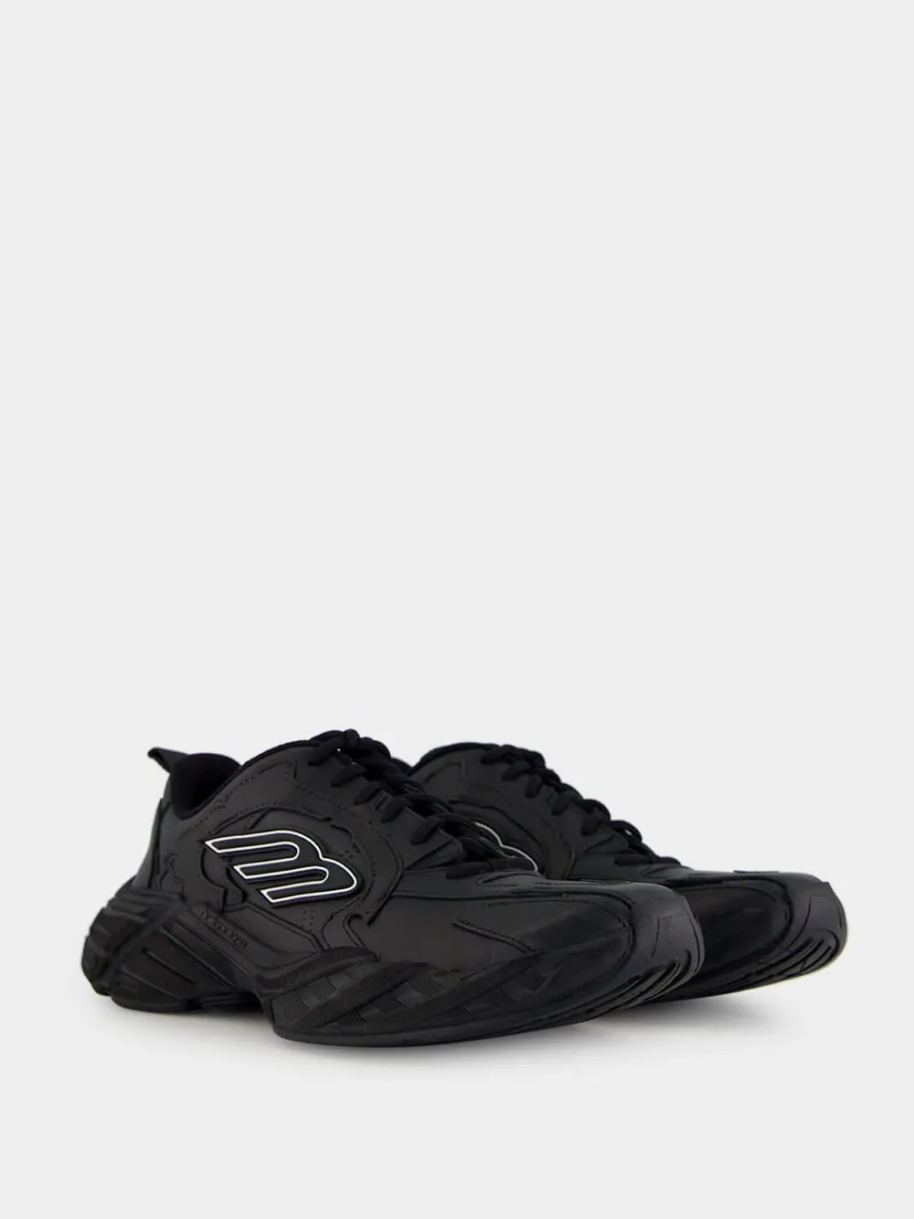 Monday Shoe Black Leather Sneakers