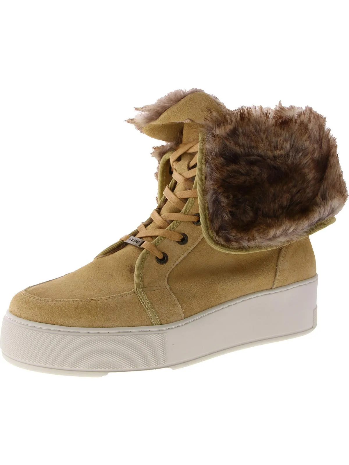 Mosey Womens Suede Faux Fur Casual and Fashion Sneakers