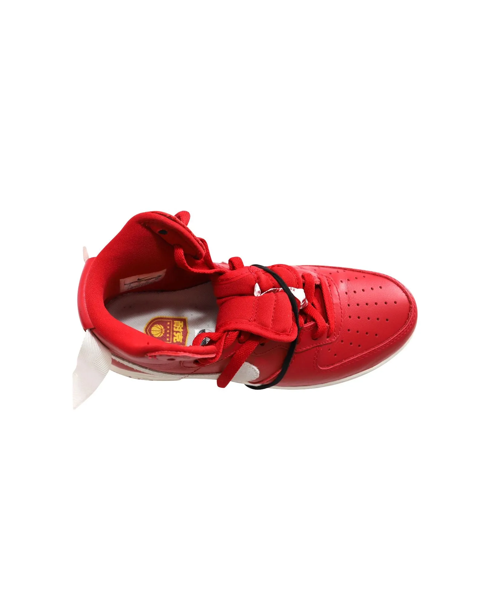 Nike Air Force 1 High 'Nai Ke' Sneaker in Gym Red and White Summit Leather