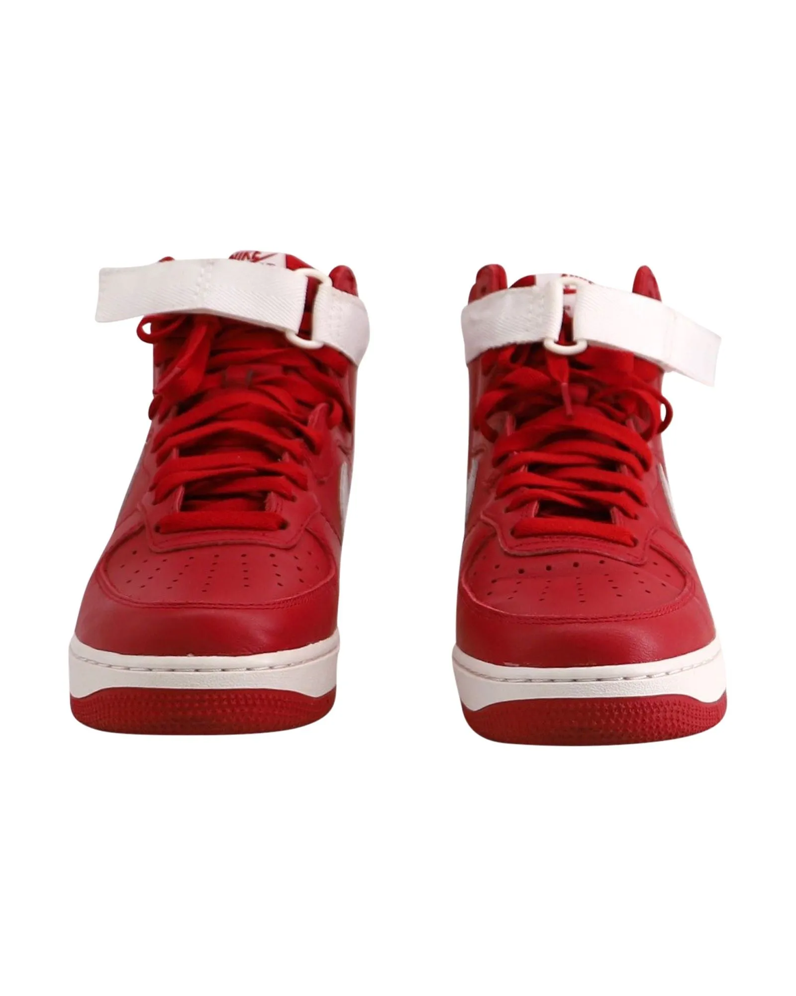 Nike Air Force 1 High 'Nai Ke' Sneaker in Gym Red and White Summit Leather