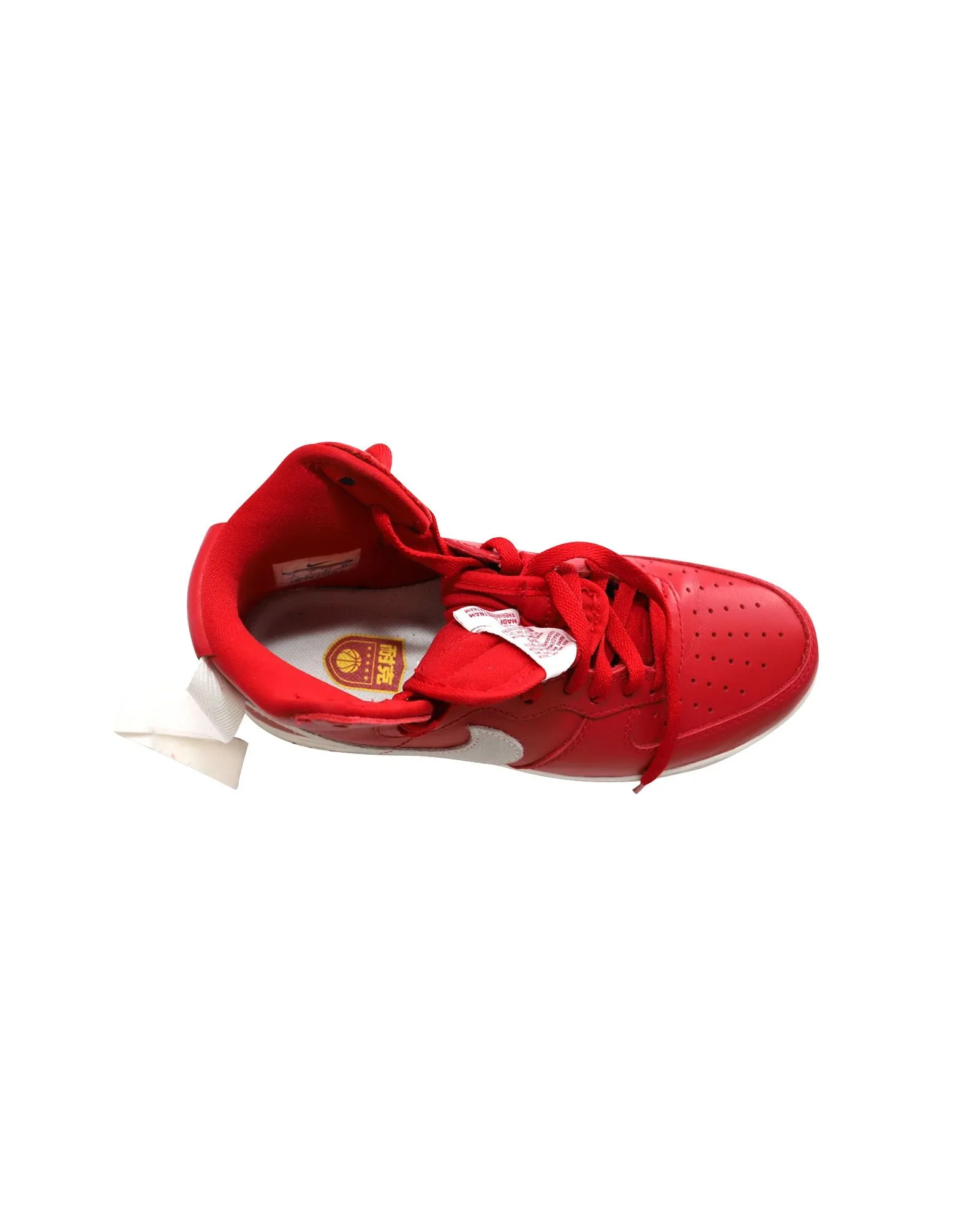 Nike Air Force 1 High 'Nai Ke' Sneaker in Gym Red and White Summit Leather