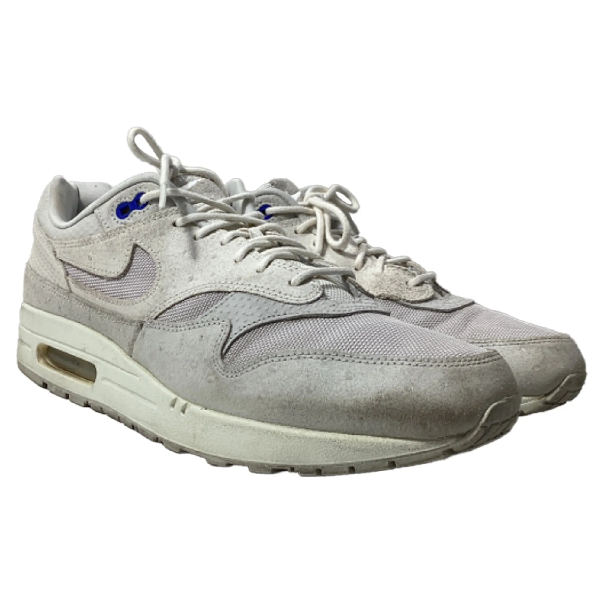 Nike Air Max 1 Pure Platinum Racer Sneakers in White Suede