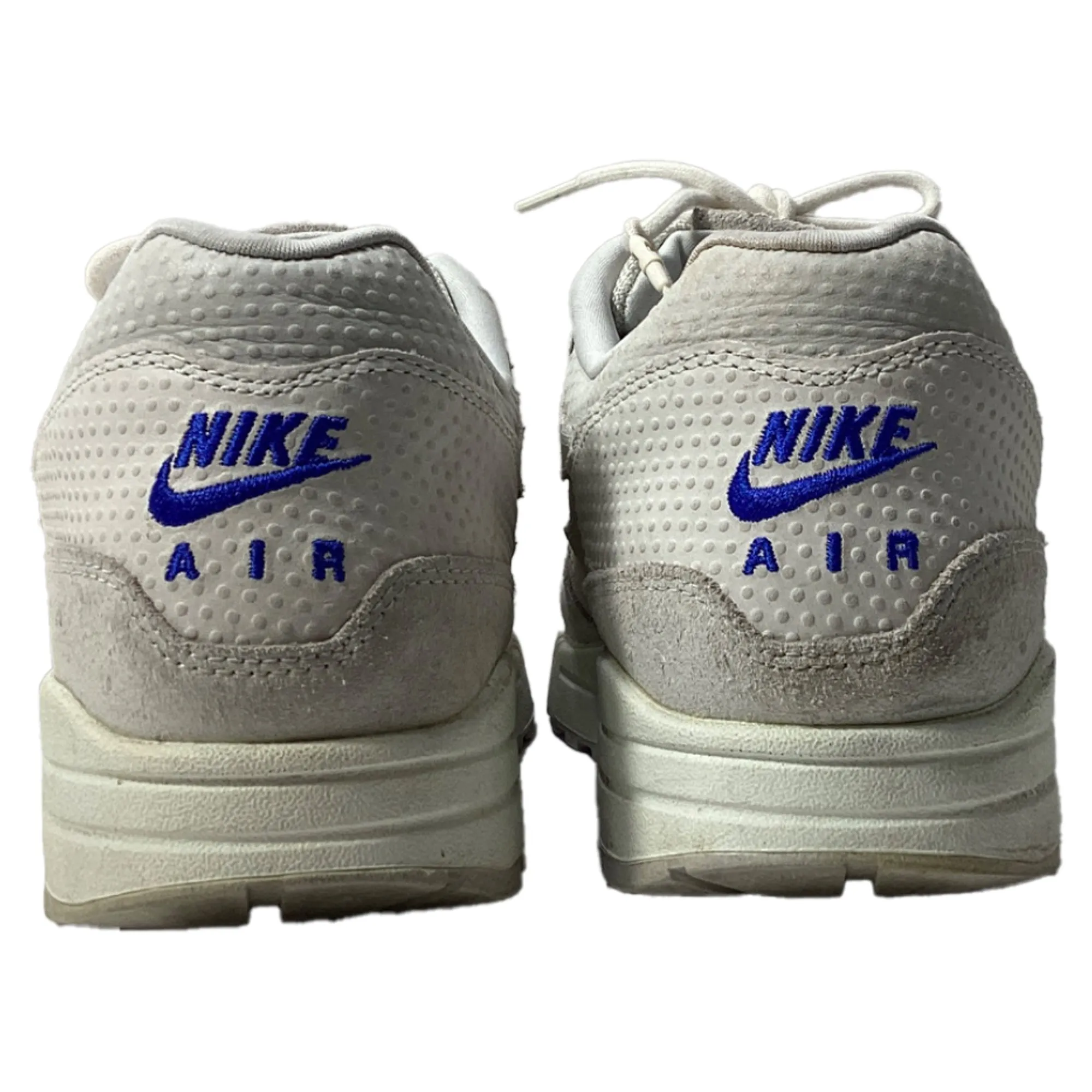 Nike Air Max 1 Pure Platinum Racer Sneakers in White Suede