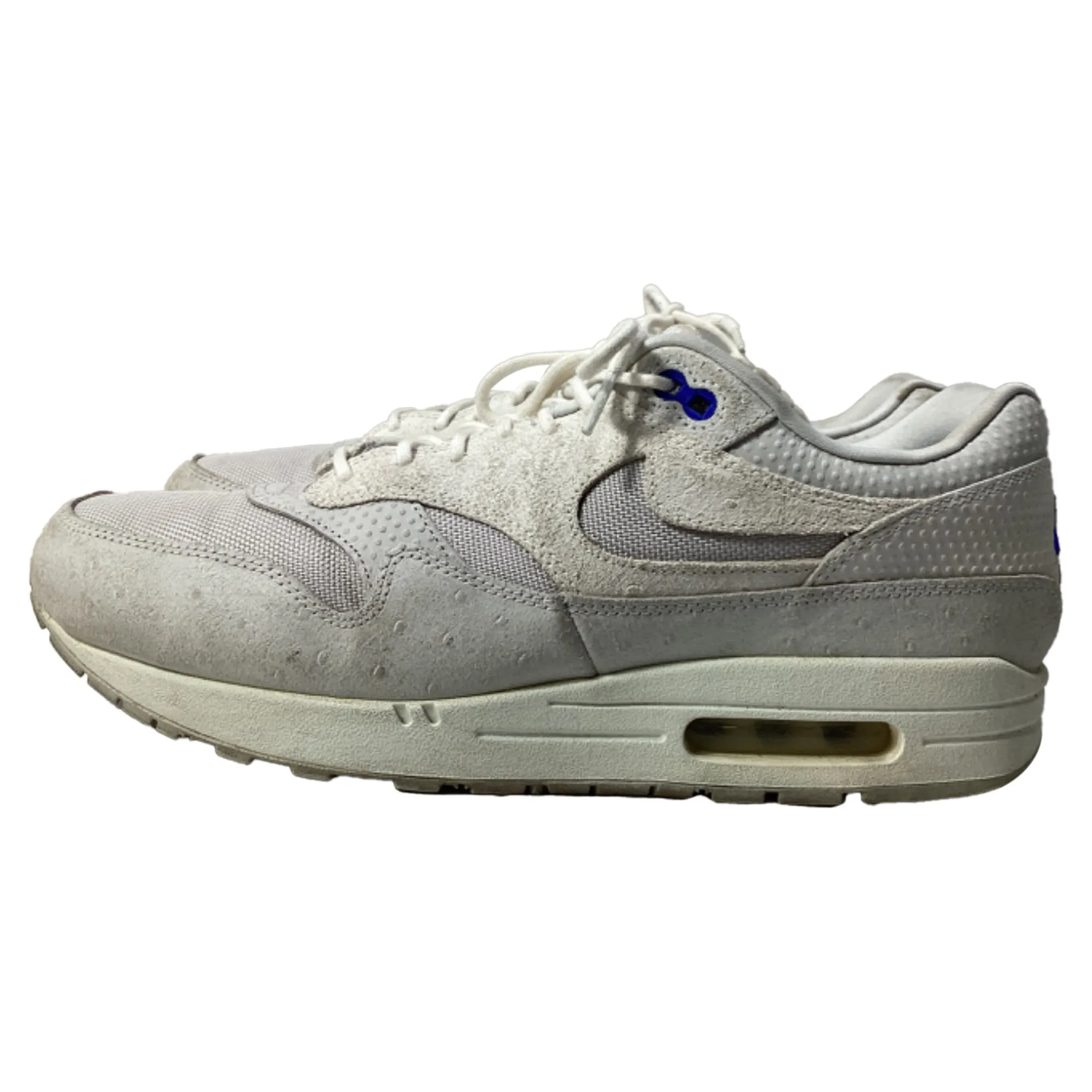 Nike Air Max 1 Pure Platinum Racer Sneakers in White Suede