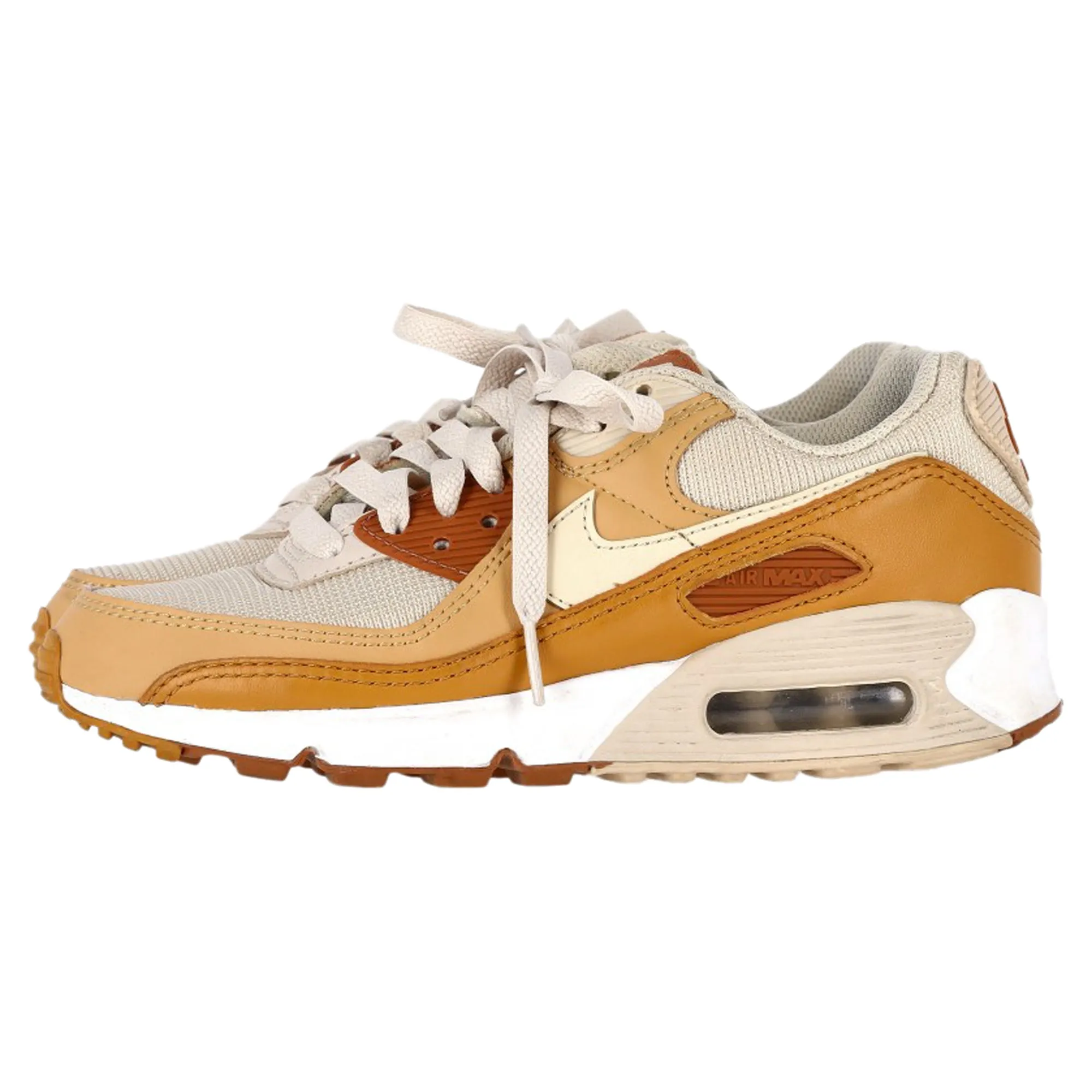 Nike Air Max 90 Sneakers in Caramel Nylon and Leather