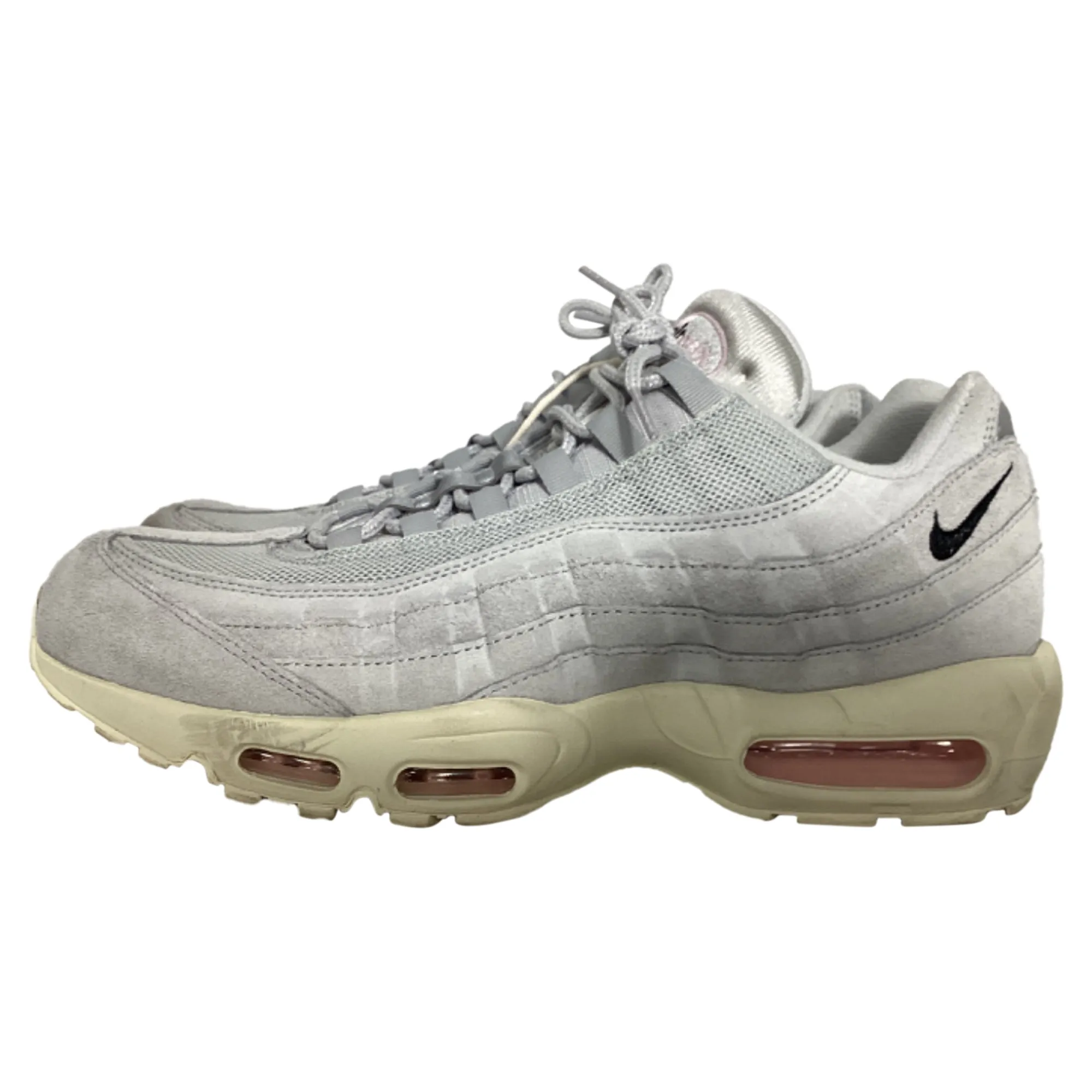 Nike Air Max 95 Grey Pink Foam Sneakers in Grey Suede