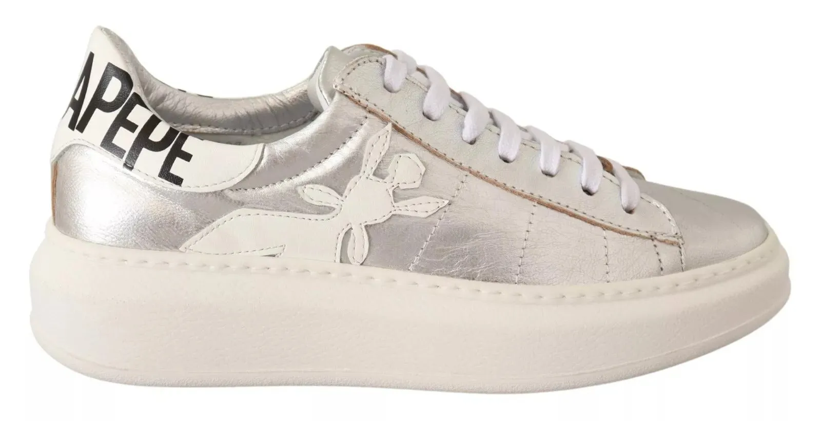 Patrizia Pepe Full Grain Leather Lace Up Sneakers Women's Shoes (Pre-Owned)