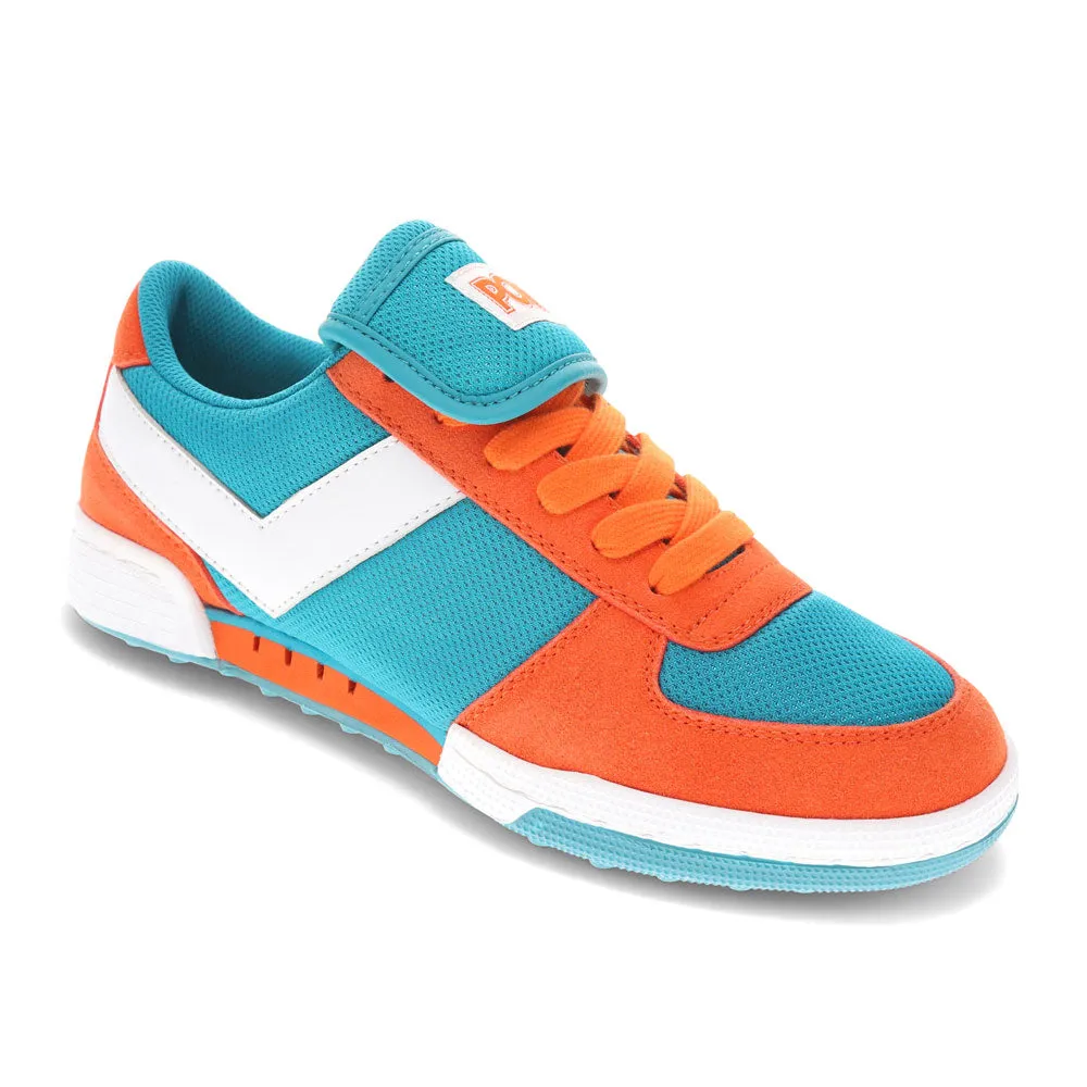 PONY Mens Linebacker Archive Genuine Leather and Mesh Premium Lace Up Athletic Sneaker Shoe