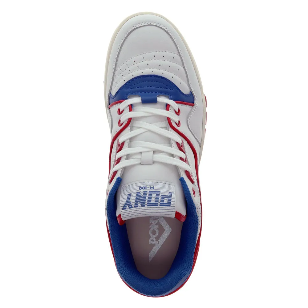 PONY Mens M100 Low Archive Genuine Leather Premium Lace Up Athletic Sneaker Shoe