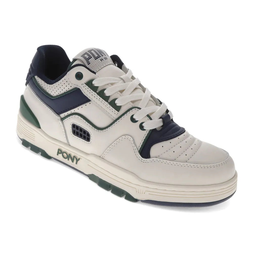 PONY Mens M100 Low Archive Genuine Leather Premium Lace Up Athletic Sneaker Shoe