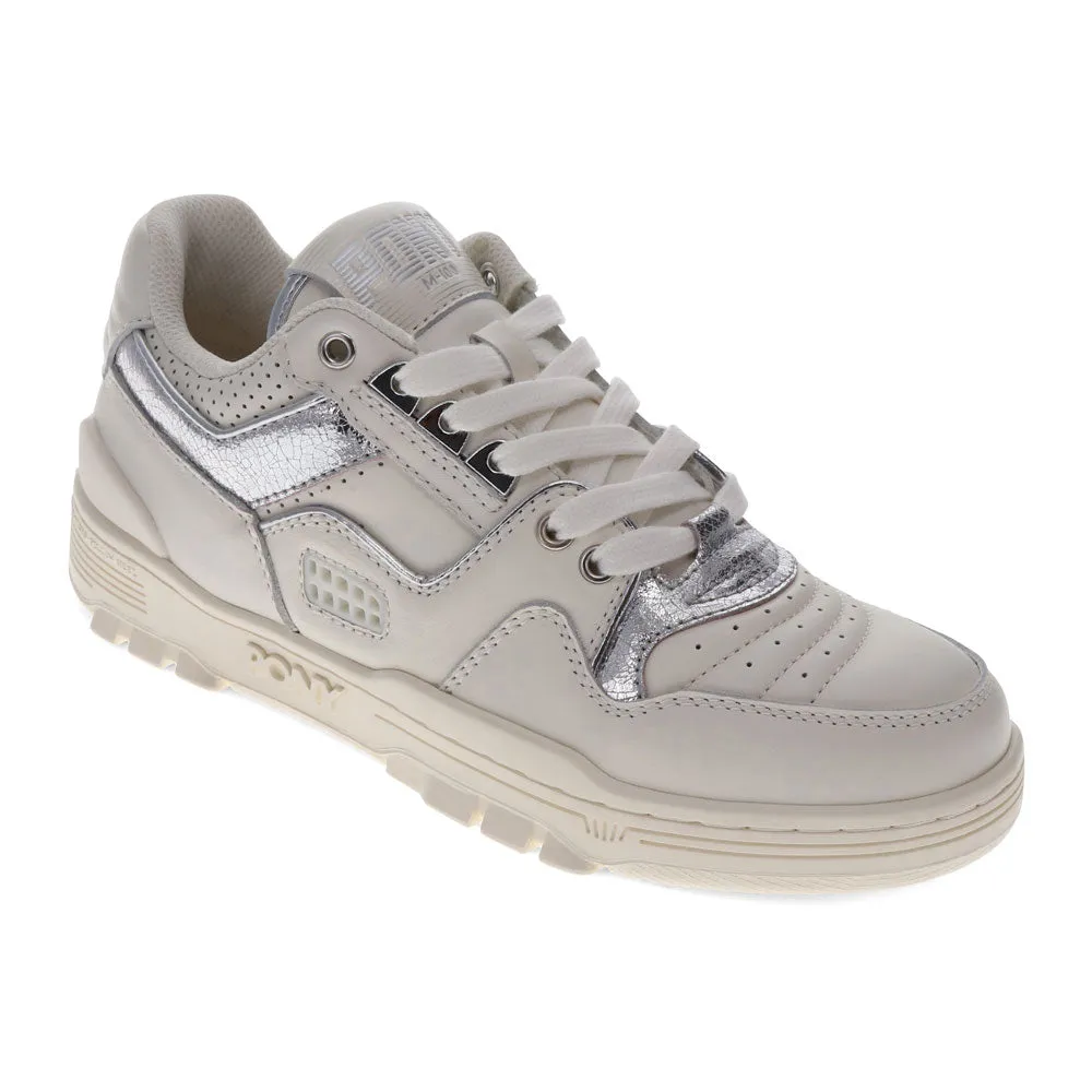 PONY Mens M100 Low Metallic Genuine Leather Premium Lace Up Athletic Sneaker Shoe