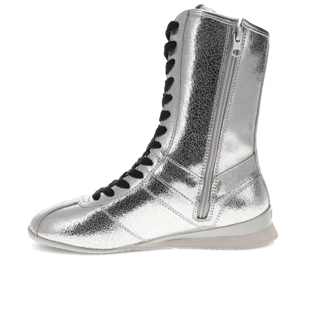 PONY Womens KO-80 High Vintage Metallic Genuine Leather Premium Lace Up Athletic Sneaker Shoe