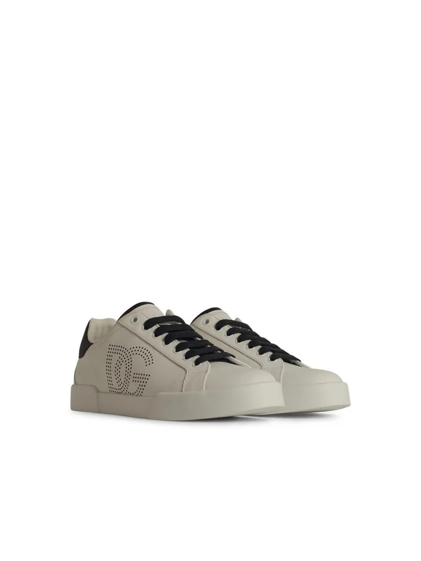 Portofino' Beige Leather Sneakers