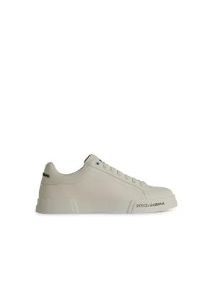 'Portofino' White Leather Sneakers