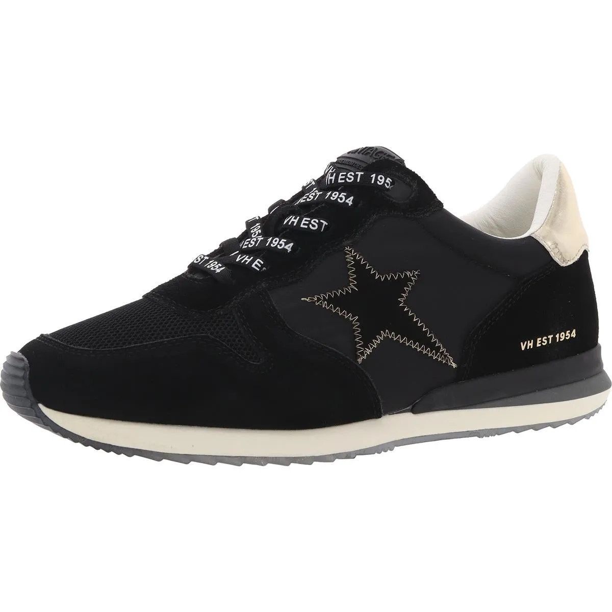ROCK Womens Cushioned Footbed Leather Casual And Fashion Sneakers
