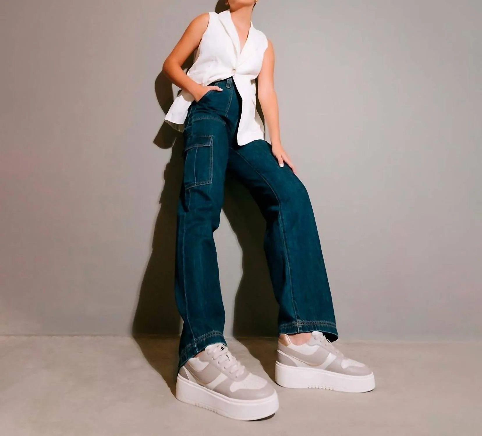 Satine Platform Sneakers In Mink