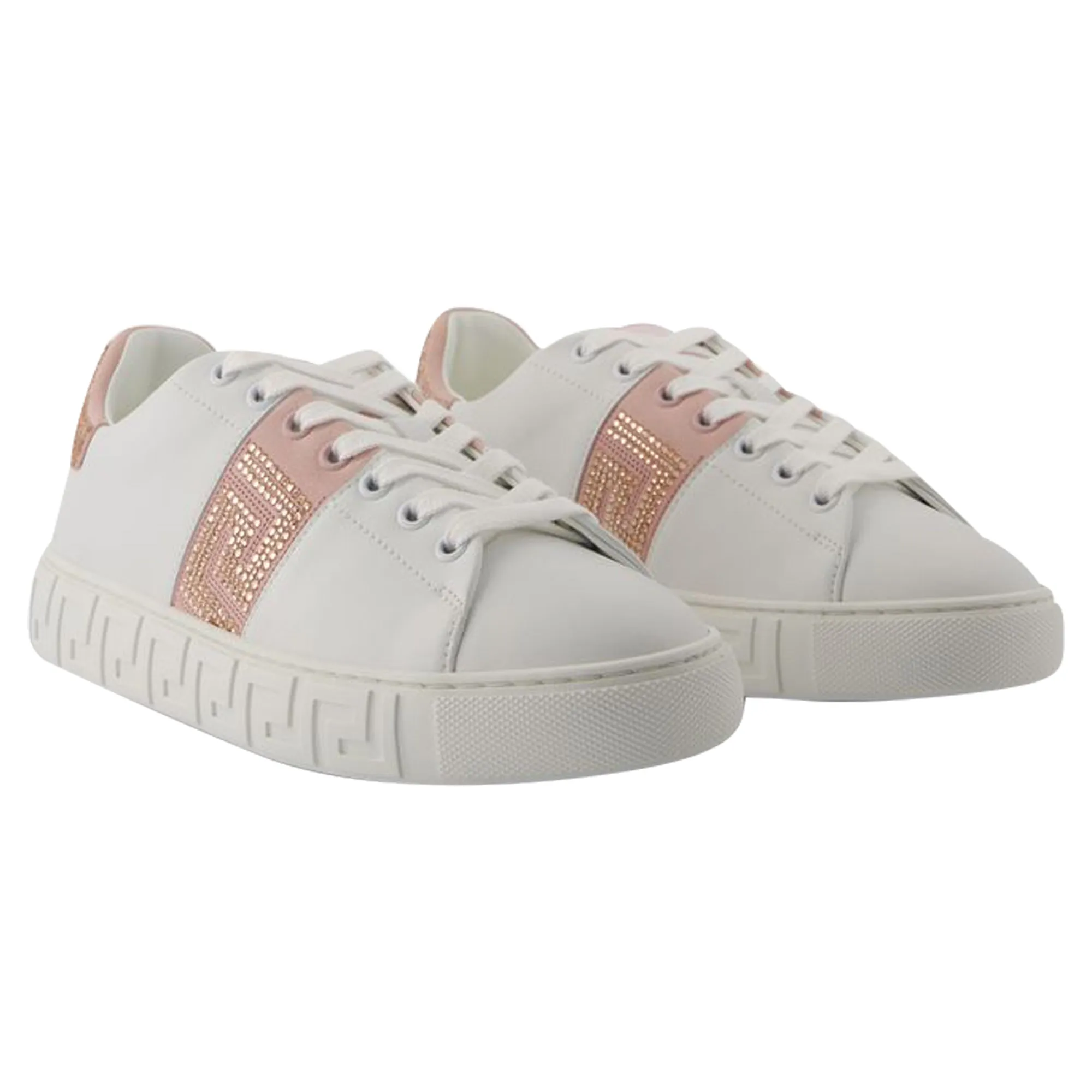 Sneakers - Versace - Cotton - White/Pink