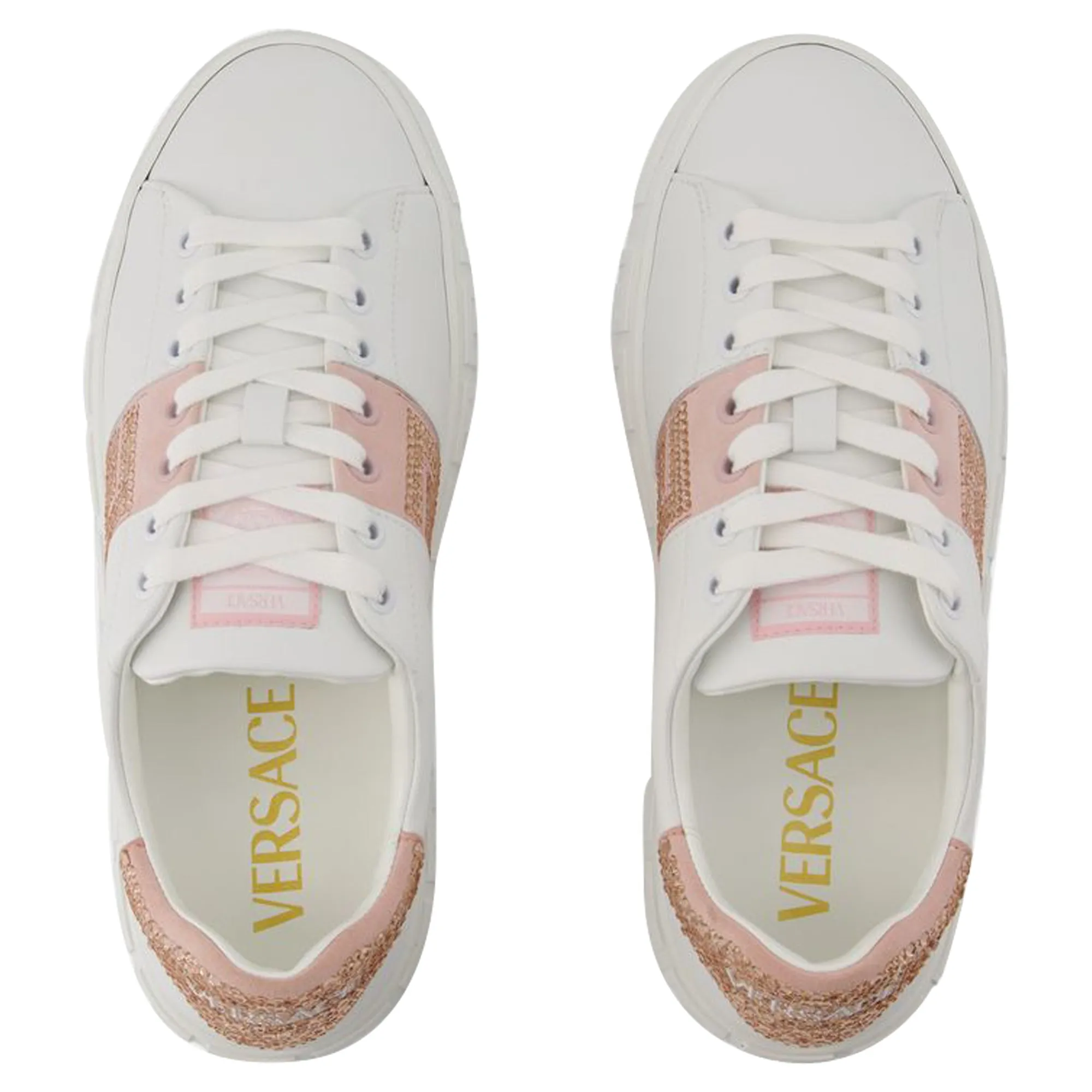 Sneakers - Versace - Cotton - White/Pink