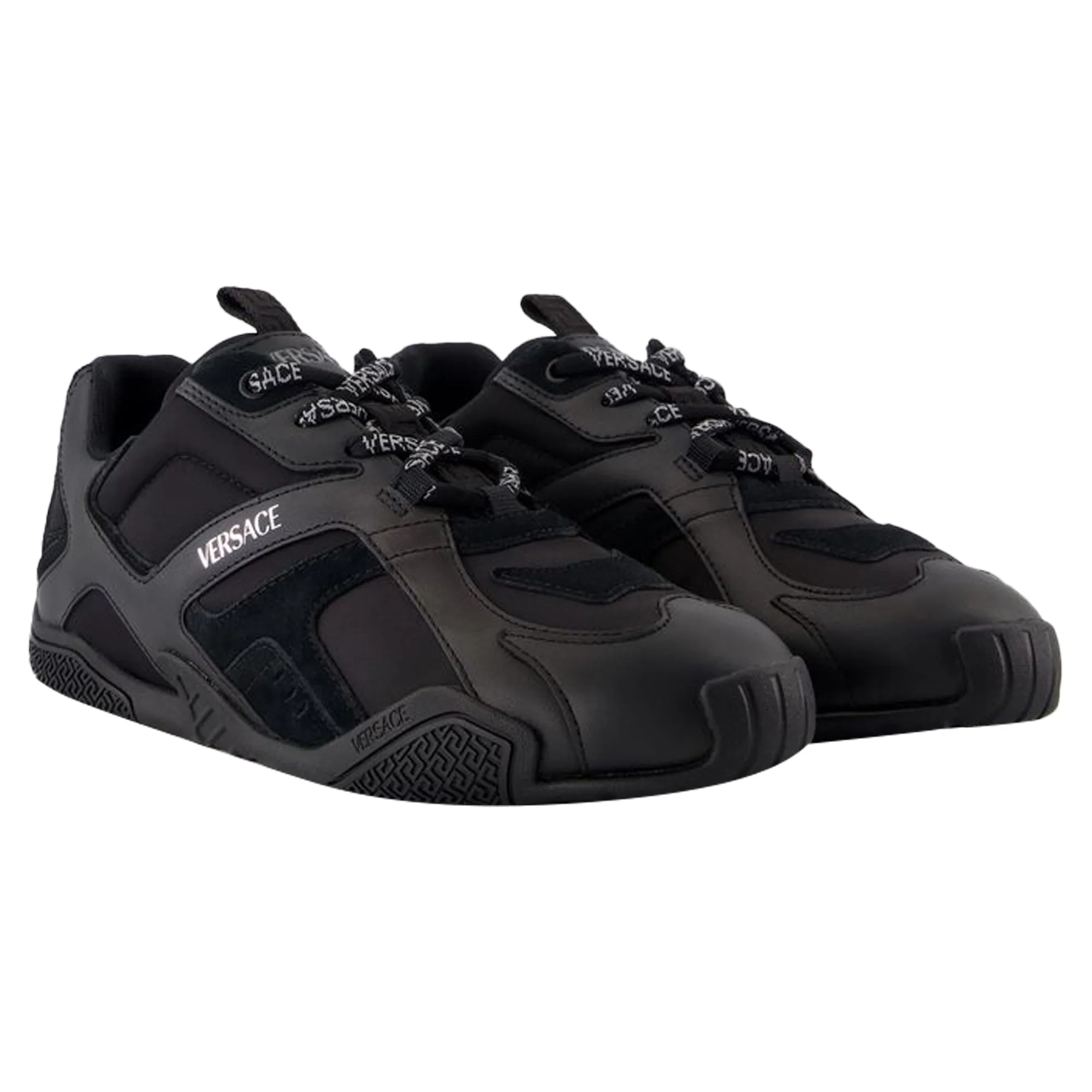Sneakers - Versace - Leather - Black