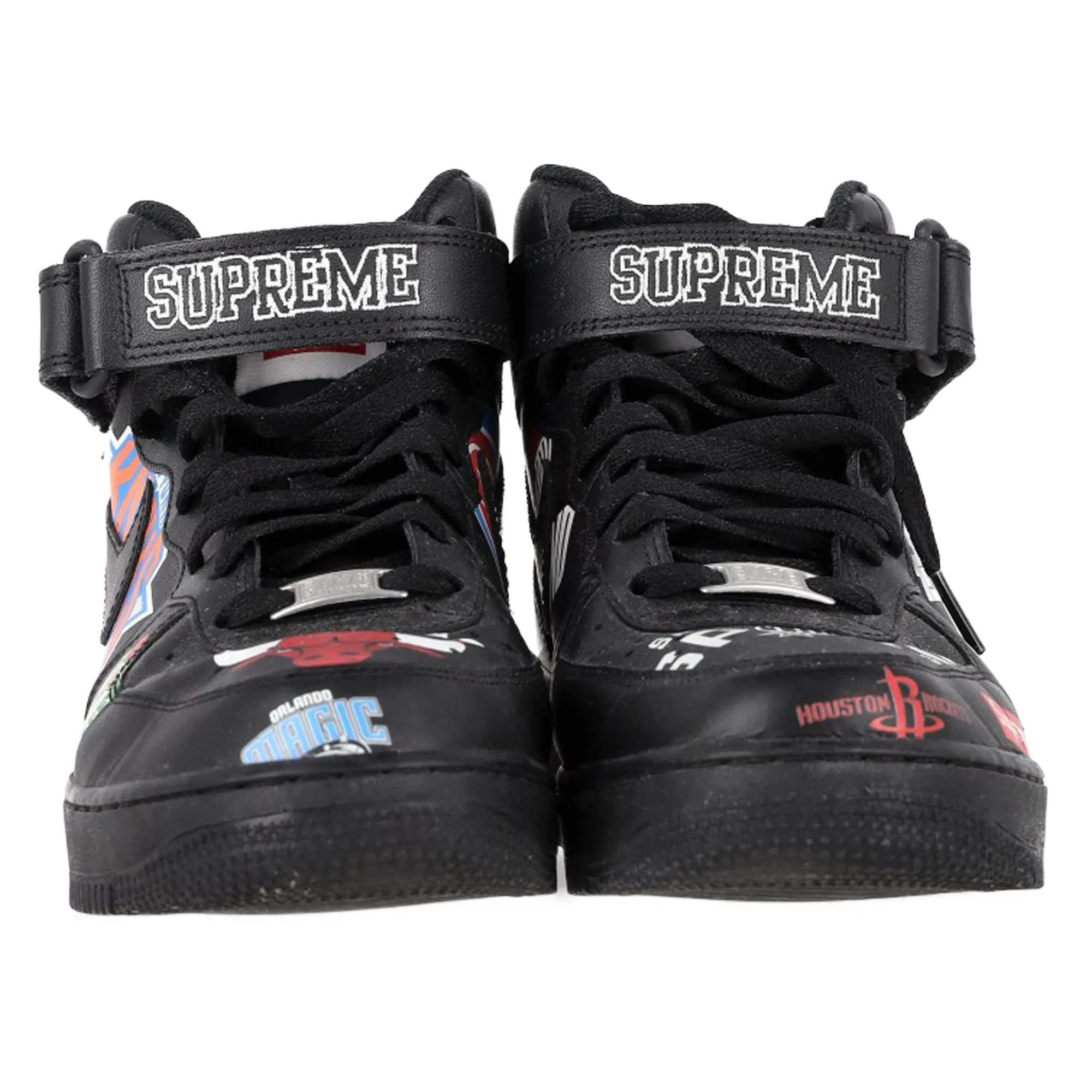 Supreme x Nike Air Force 1 Mid Supreme Sneakers in Black Leather