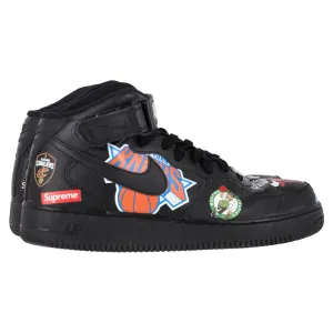 Supreme x Nike Air Force 1 Mid Supreme Sneakers in Black Leather