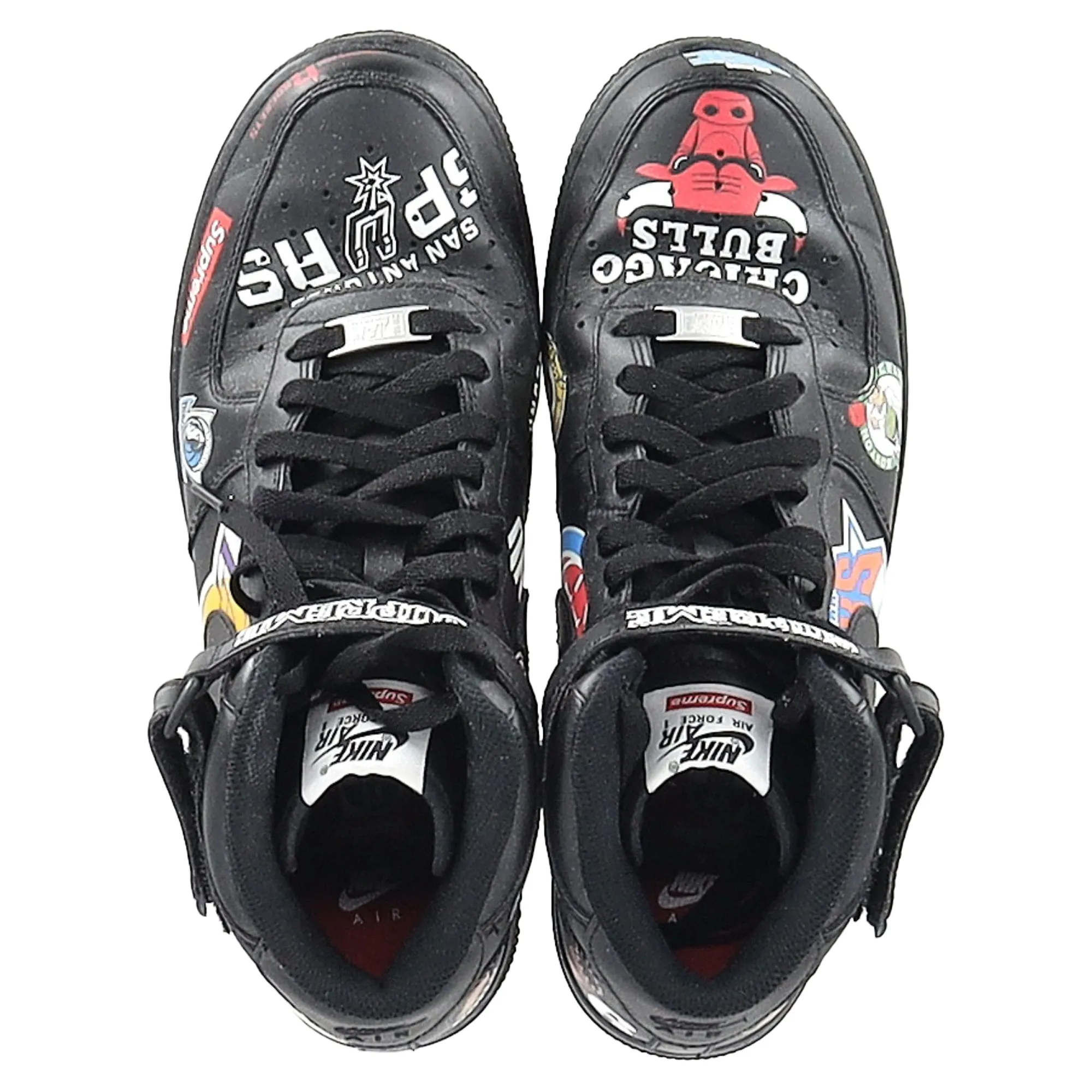 Supreme x Nike Air Force 1 Mid Supreme Sneakers in Black Leather