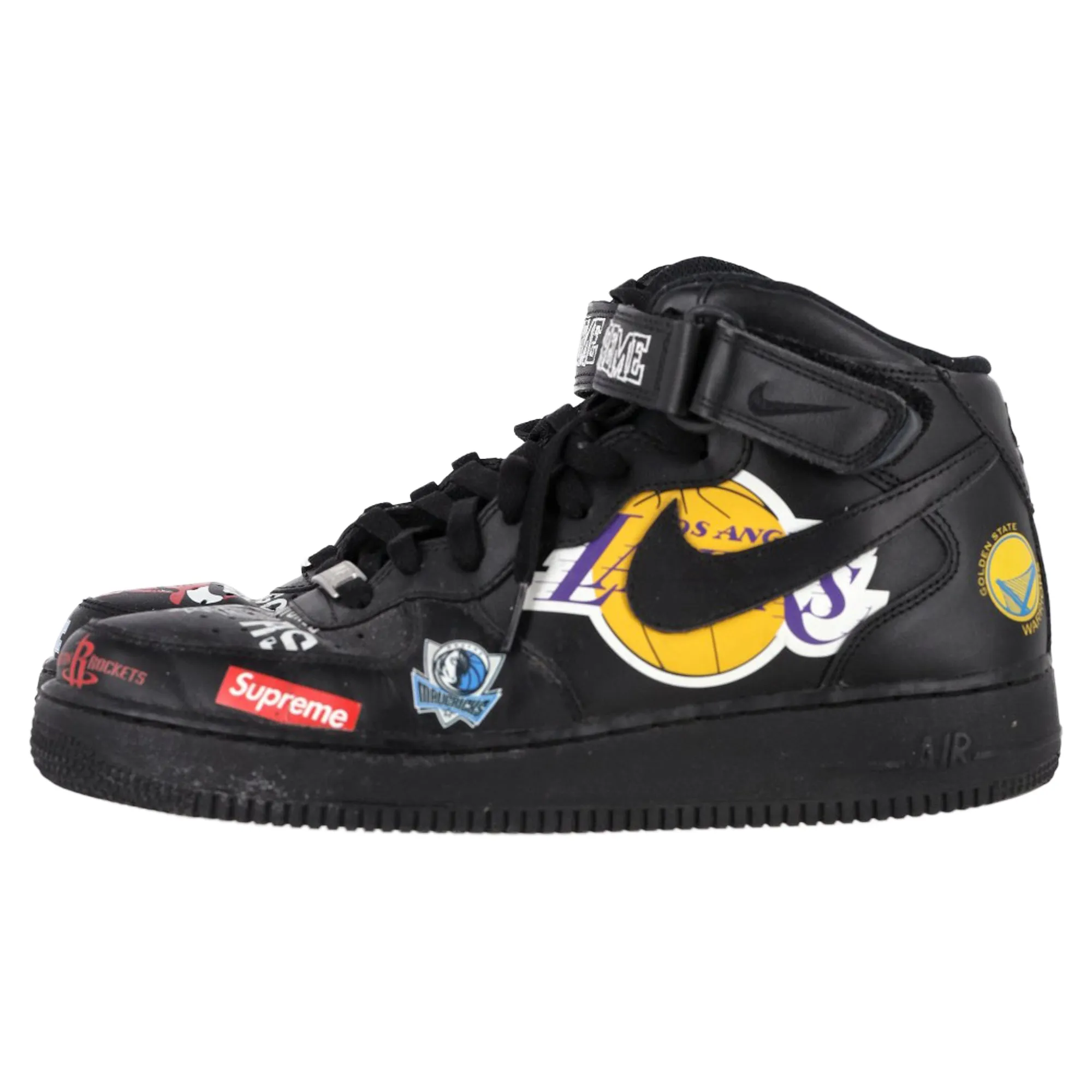 Supreme x Nike Air Force 1 Mid Supreme Sneakers in Black Leather