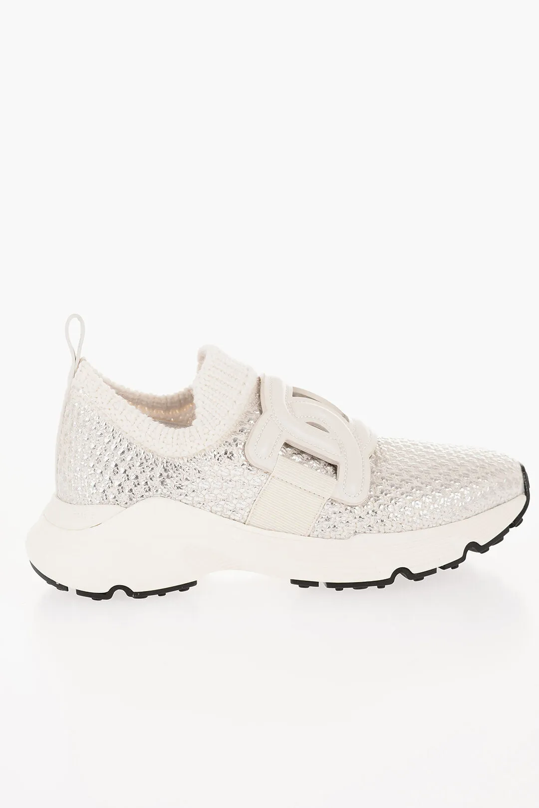 Tod's Fabric Slip On Slip On Sneakers With Leather Monogram