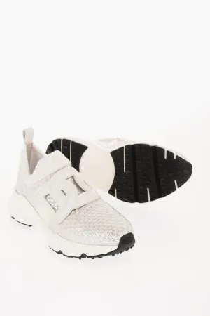 Tod's Fabric Slip On Slip On Sneakers With Leather Monogram
