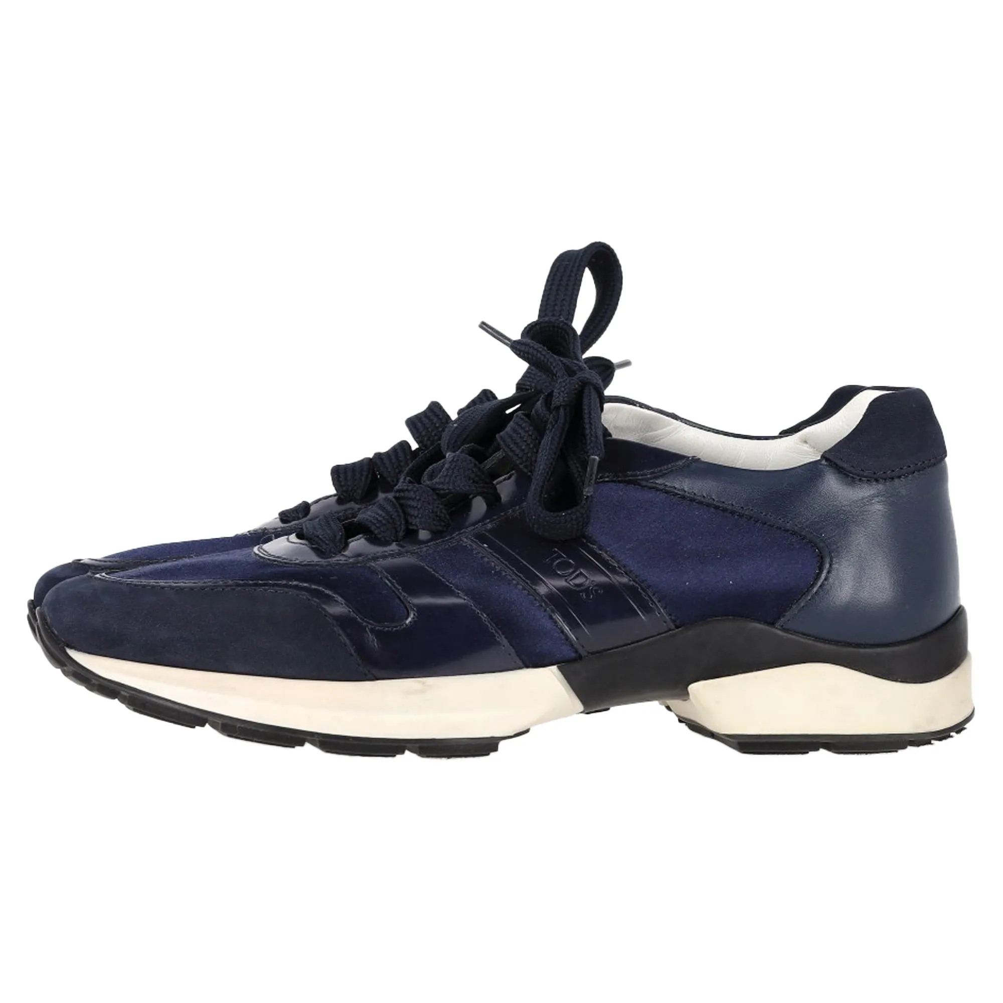 Tod's Fondo Sportivo Sneakers in Navy Blue Mixed Media