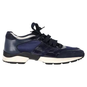 Tod's Fondo Sportivo Sneakers in Navy Blue Mixed Media