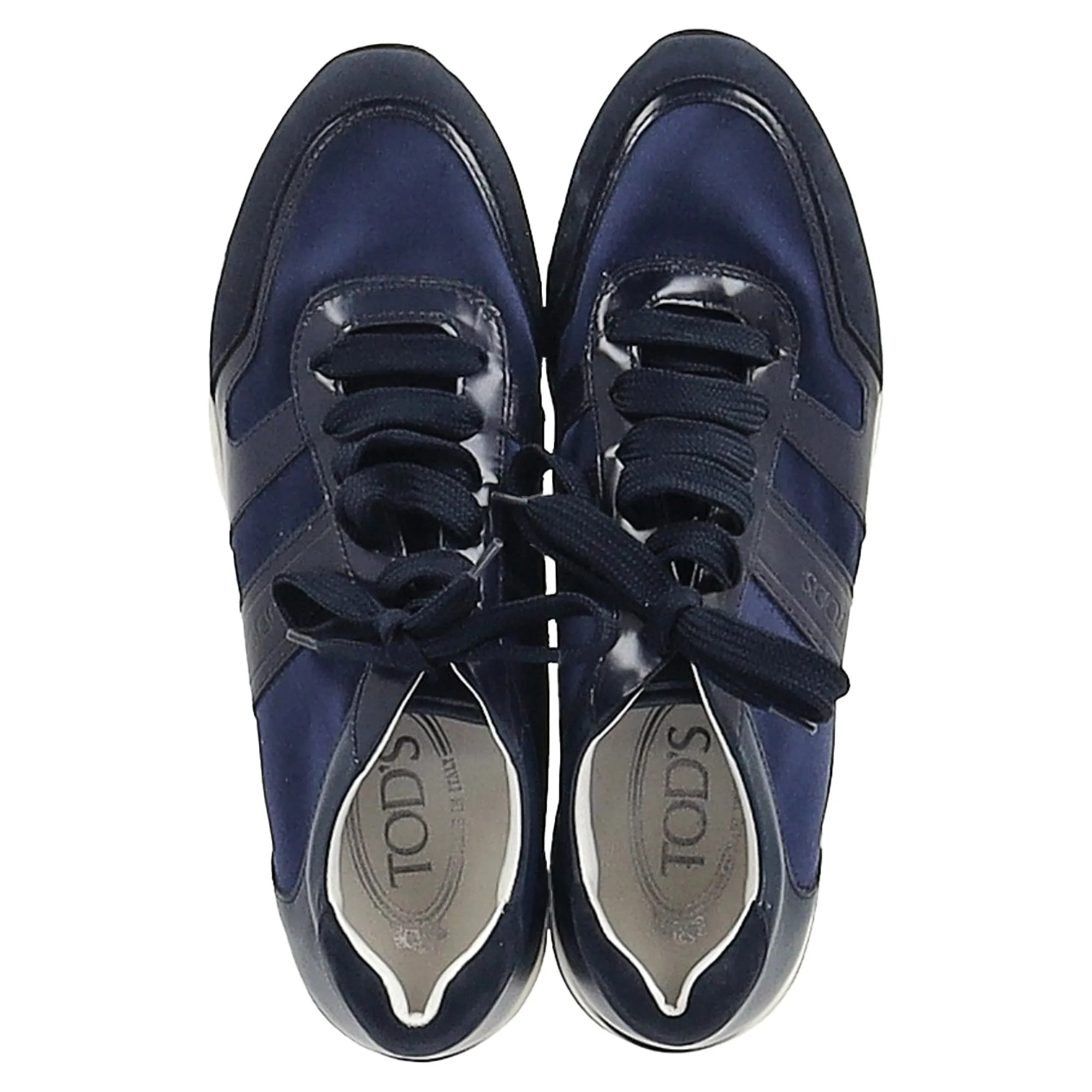 Tod's Fondo Sportivo Sneakers in Navy Blue Mixed Media