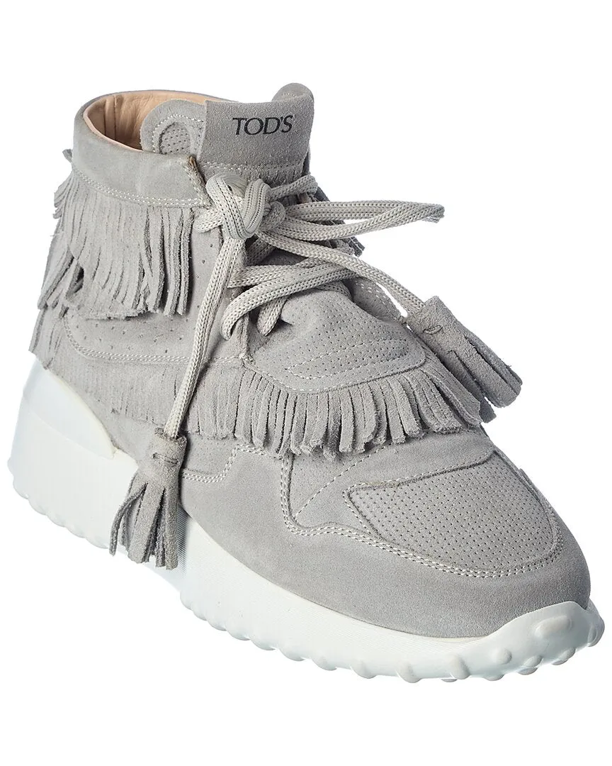TODs Fringed Suede Sneaker
