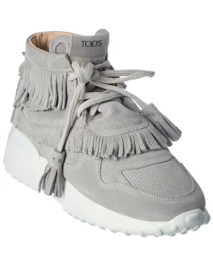TODs Fringed Suede Sneaker